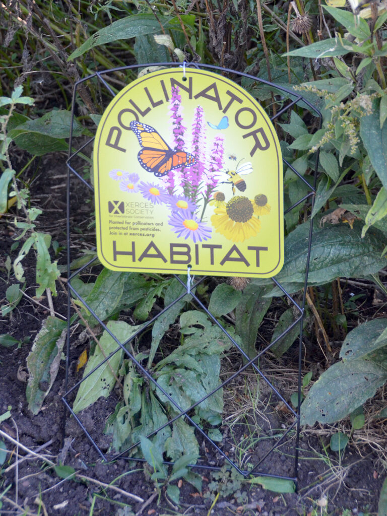 Xerces Pollinator Habitat sign @xercessociety