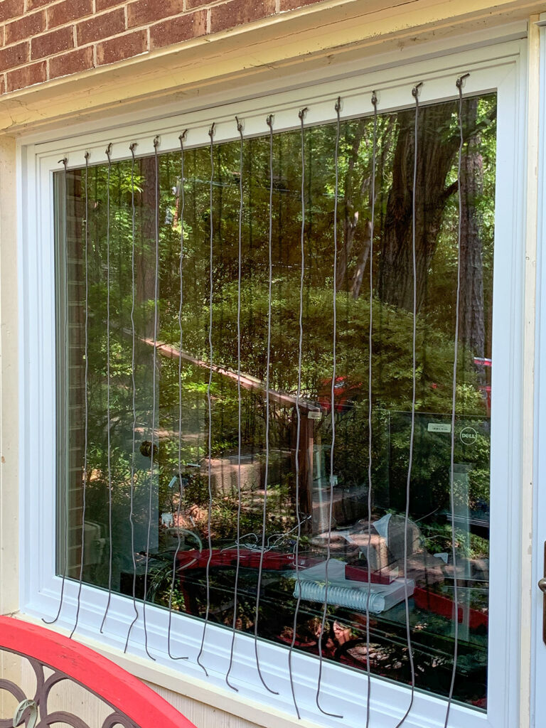 Finished Zen curtain with plastic hooks