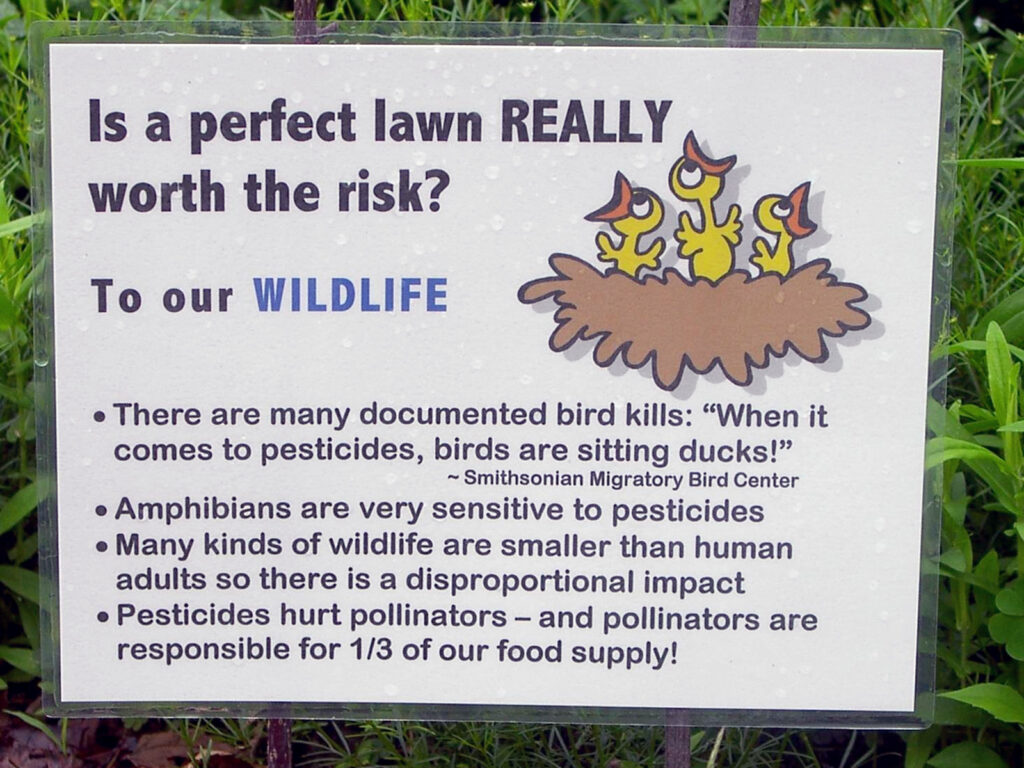Pesticide sign about wildlife