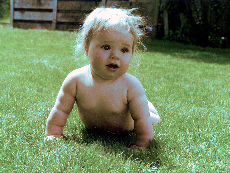 Child on lawn