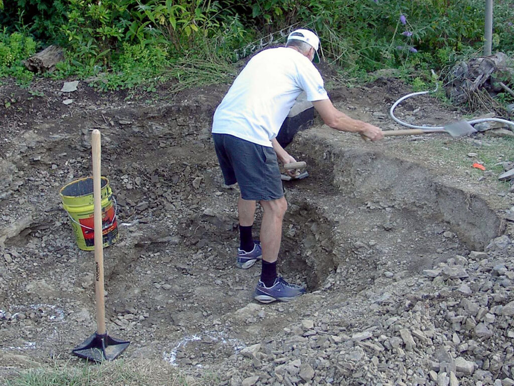 Creating hole for the pond