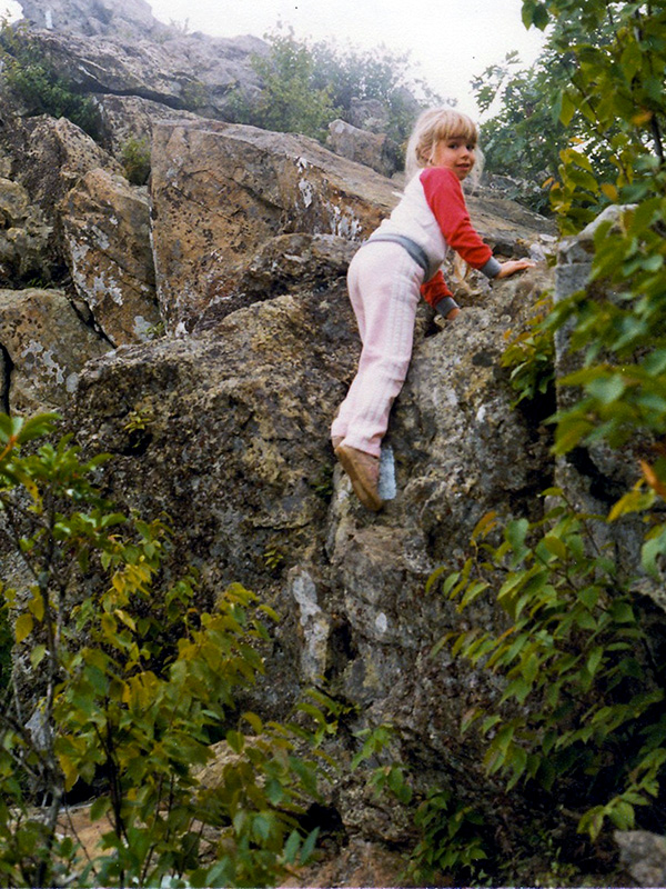 Child climbing in the Shenandoahs